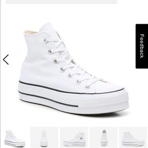 Platform high top converse in white size W 7.5